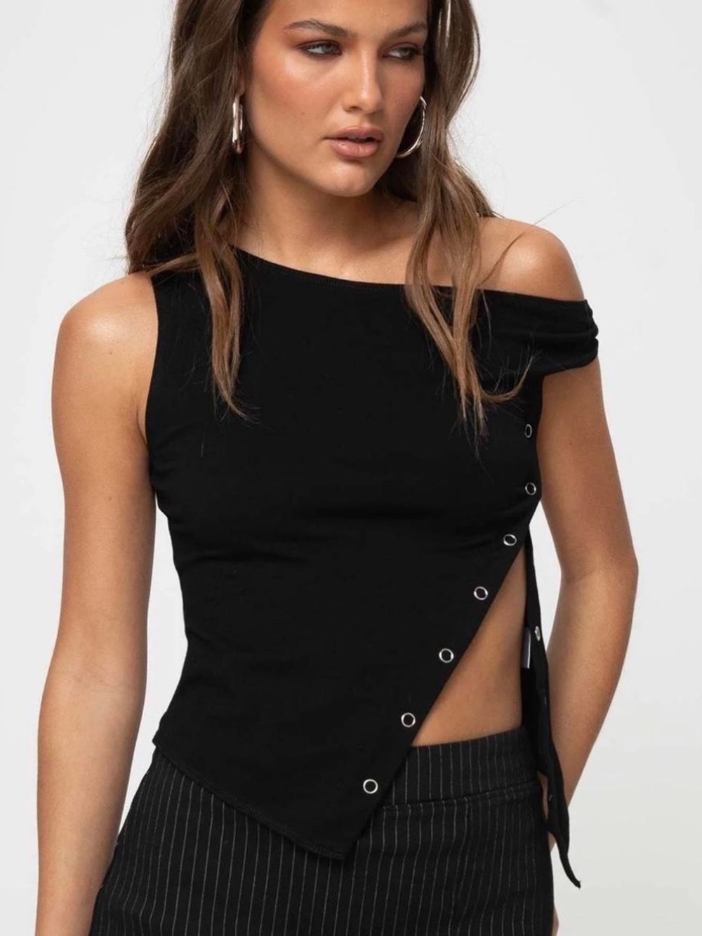 Princess Polly Karre Off The Shoulder Asymmetrical Top - Sz 8